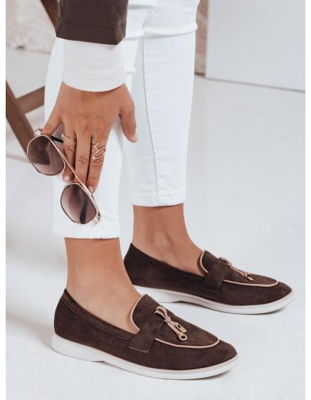 Dámské mokasíny ze semiše, hnědé