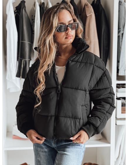 Női rövid steppelt téli kabát VIBEGIRL, fekete