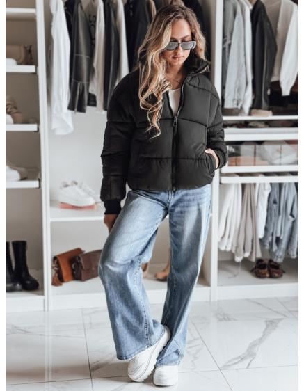 Női rövid steppelt téli kabát VIBEGIRL, fekete