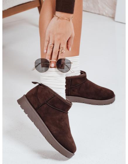 Női barna színű, platformos téli csizma