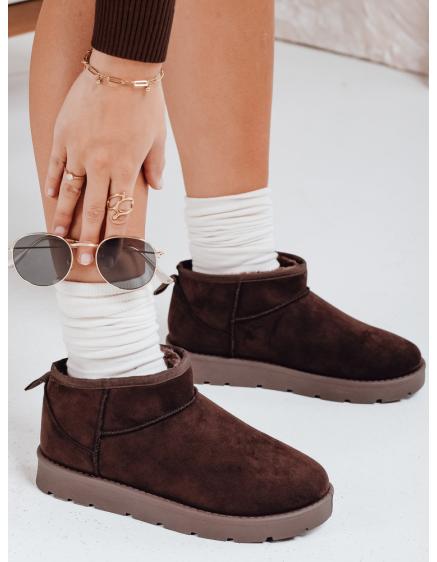 Női barna színű, platformos téli csizma