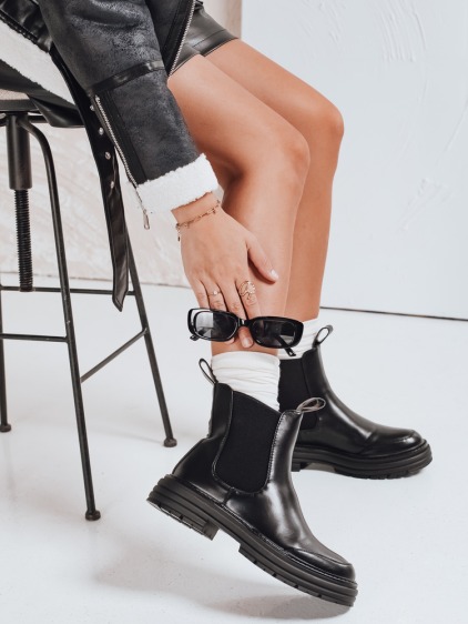 Dámske členkové topánky LUXIBOOTS s platforemou, čierne