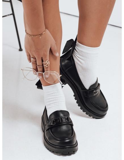 Dámske semišové mokasíny, čierne