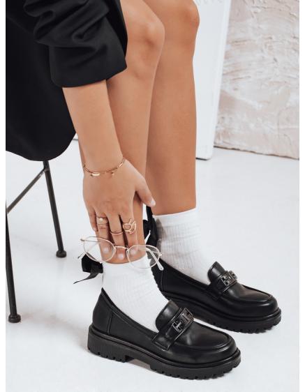 Dámske semišové mokasíny, čierne