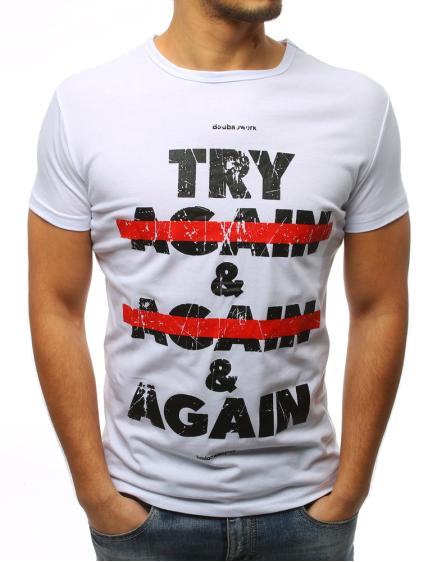 Férfi ELEGANT nyomtatott póló fehér