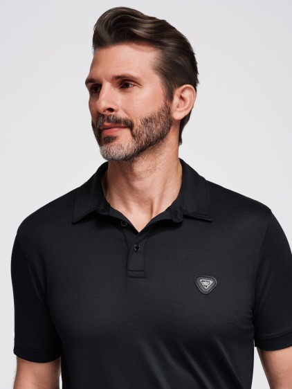 Pánská regular fit polokošile s krátkým rukávem, černá – fotografie produktu 2