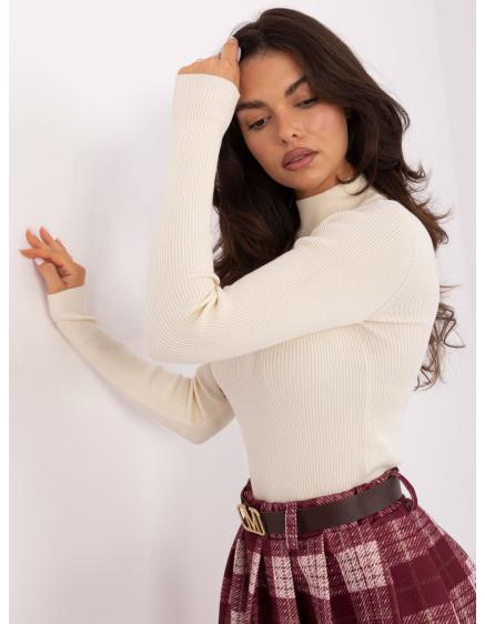 Ecru přiléhavý pruhovaný svetr STITCH & SOUL