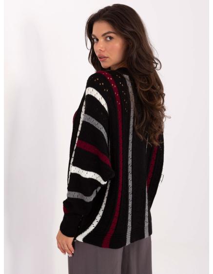 Fekete átlátszó pulóver