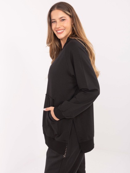 Čierna dámska basic mikina oversize