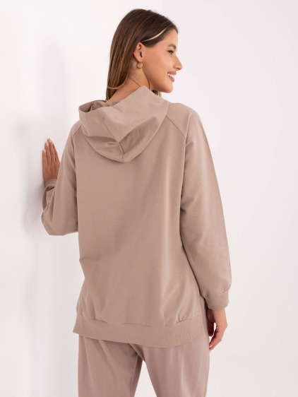 Tmavo béžová basic mikina oversize