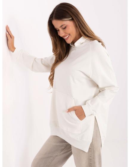 Ecru mikina s kapucí a kapsami