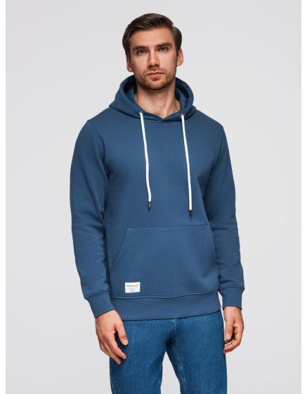 Pánská mikina BASIC s kapucí a klokaní kapsou – tmavě modrá V4 B1674