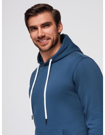 Pánská mikina BASIC s kapucí a klokaní kapsou – tmavě modrá V4 B1674