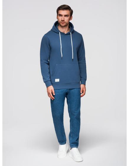 Pánská mikina BASIC s kapucí a klokaní kapsou – tmavě modrá V4 B1674