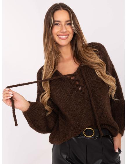 Barna oversized pulóver egyszínű