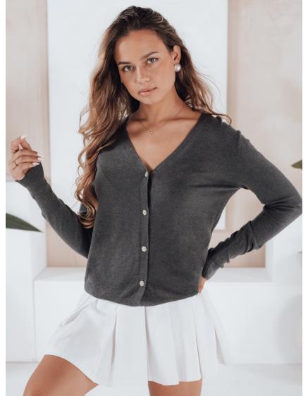 Dámska vesta CHICGLOW, farba tmavo šedá