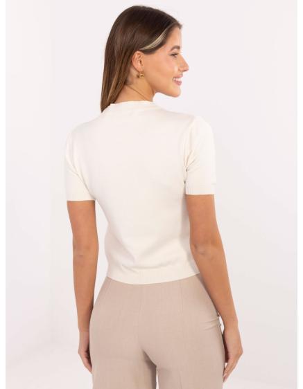 Világos bézs női pulóver szívvel