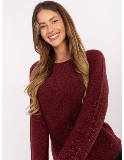 Bordó brokát női pulóver RUE PARIS