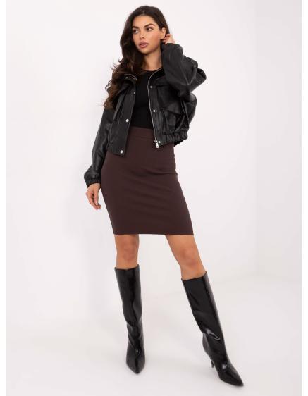 Csokoládébarna, csíkos alapszoknya RUE PARIS