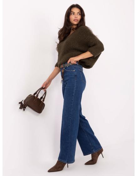 Khaki dámský svetr s příměsí alpaky