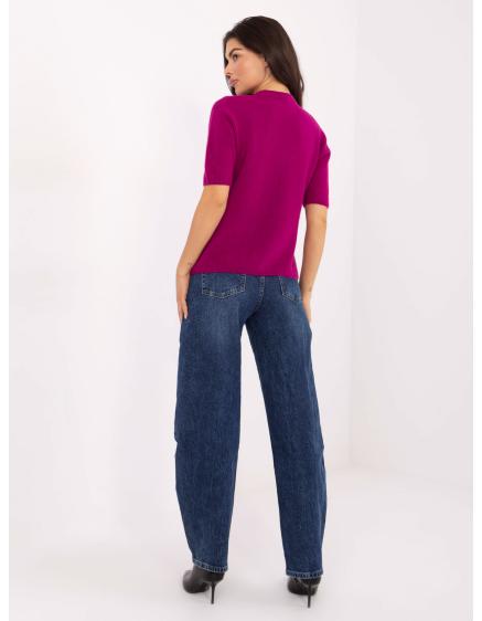 Fuchsiový dámský svetr s příměsí alpaky