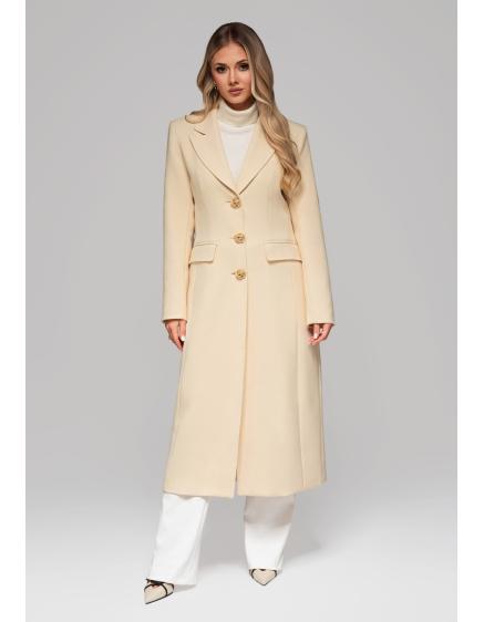 Dámská vesta se zlatými knoflíky LARICA OW-COLC-0103 v1 – zlomená bílá