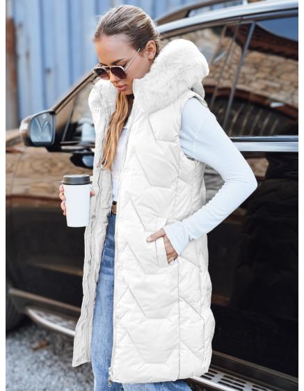 Dámská prošívaná vesta, bílá