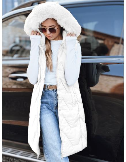 Dámská prošívaná vesta, bílá