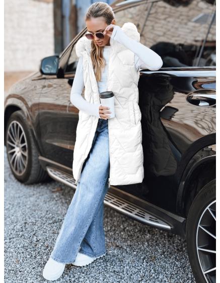 Dámská prošívaná vesta, bílá