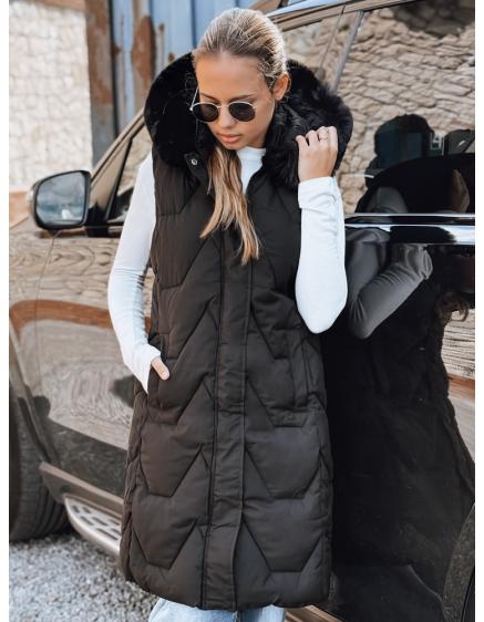 Dámska prešívaná vesta, čierna