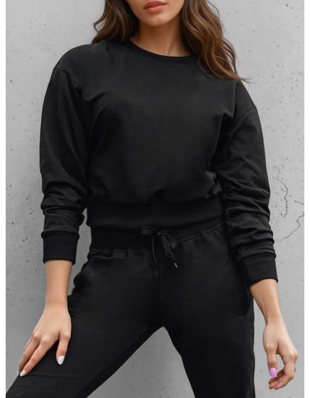 Női klasszikus fekete pulóver