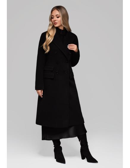 Dámský dvouřadový přiléhavý kabát LARICA OW-COLC-0108 v2 – černý