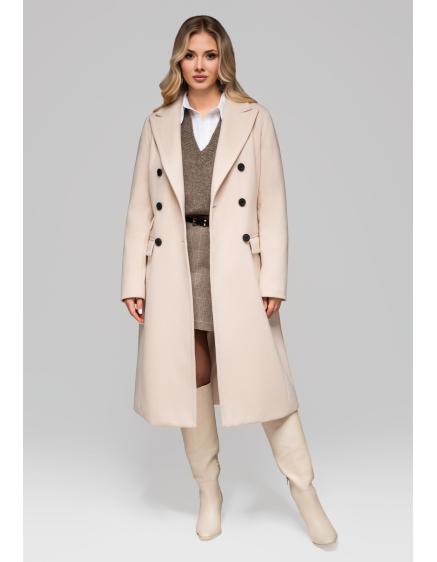Dámský dvouřadový přiléhavý kabát LARICA OW-COLC-0108 v3 – béžový
