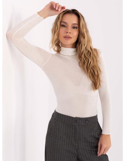 Ecru přiléhavá blůza z měkké látky