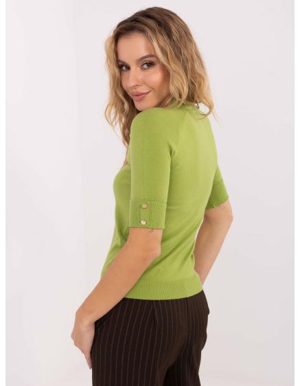 Olívazöld női pulóver modallal keverve