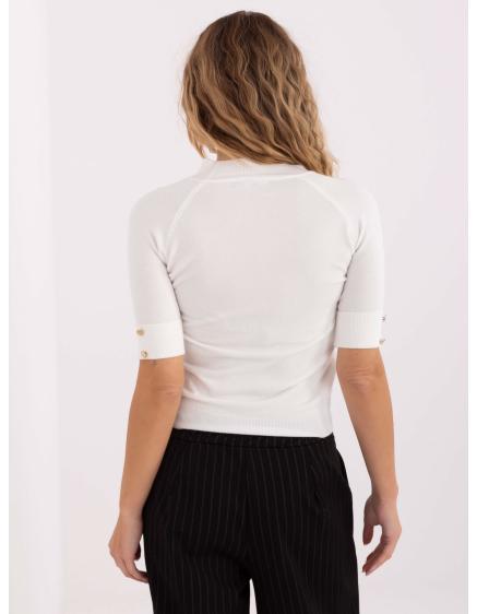 Ecru pulóver gombokkal az ujjakon