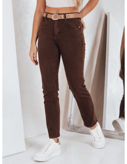 Női skinny szűkített farmer barna