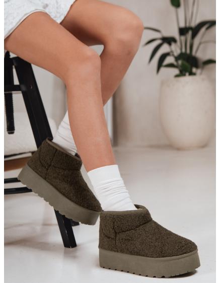 Női hócsizma szőrmével Zöld