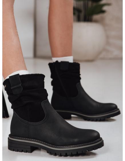 Női velúr csizma fekete