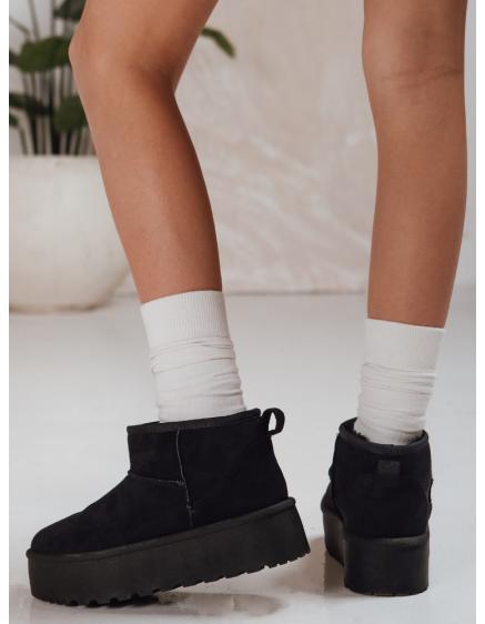 Női velúr hó csizma fekete