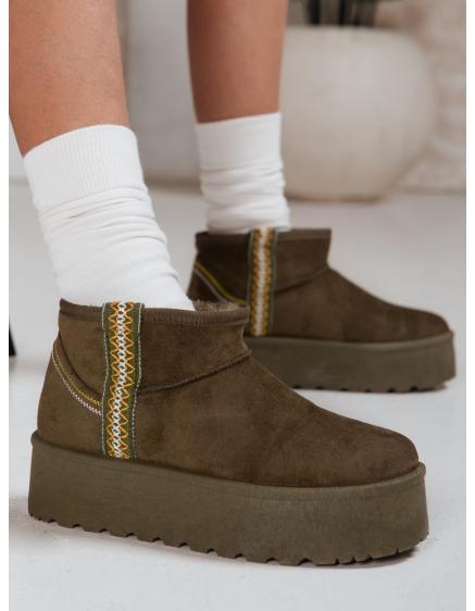 Női szarvasbőr hócipő zöld