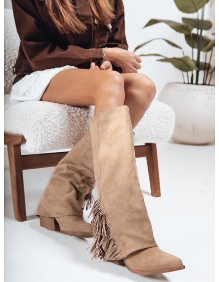 Női szarvasbőr hócsizma khaki