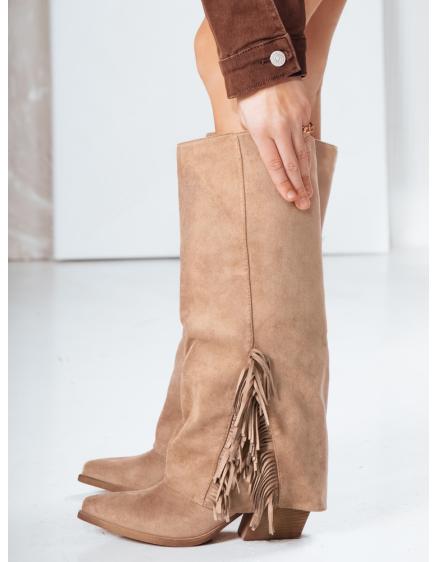 Női szarvasbőr hócsizma khaki