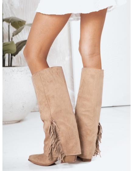 Női szarvasbőr hócsizma khaki