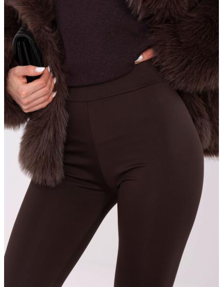 Čokoládové hladké legíny s pútkami na palce