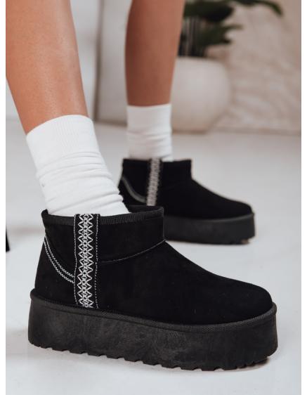 Dámske čierne semišové snehové topánky