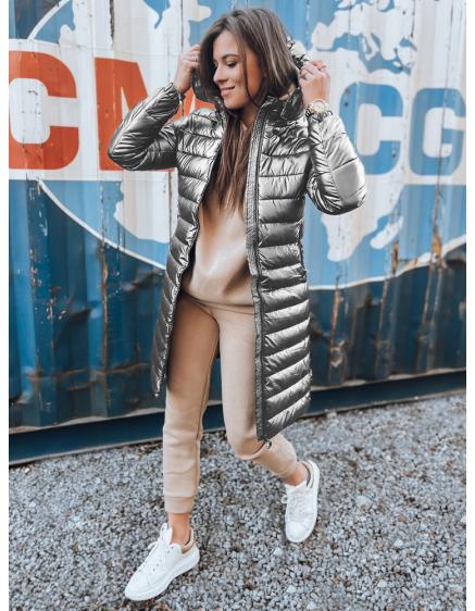 Dámska strieborná prešívaná zimná bunda LESSI