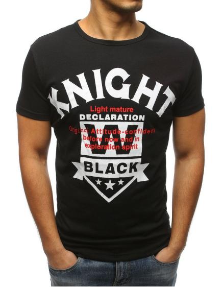 Férfi elegáns póló nyomtatott fekete