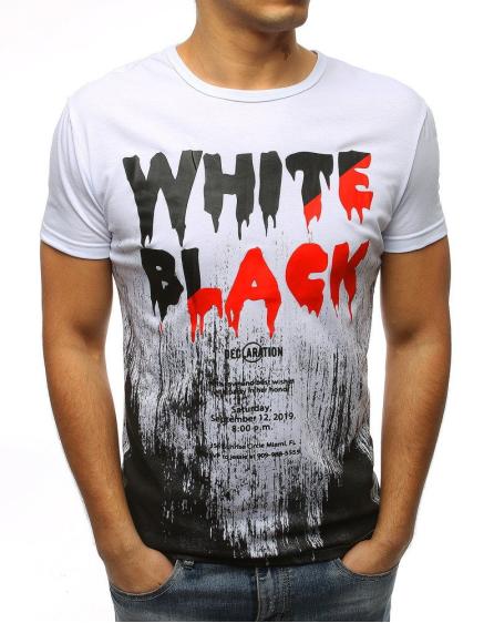 Pánske štýlové tričko s potlačou biely