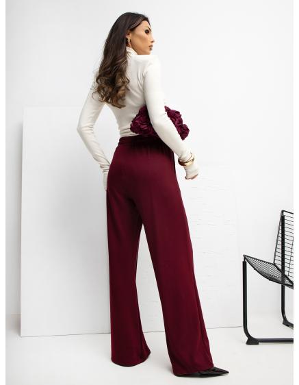 Burgundské tepláky so švami RUE PARIS